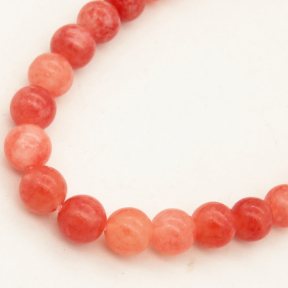 Natural Alabaster,Round,Dyed,Light red,6mm,Hole:0.8mm,about 63pcs/strand,about 22g/strand,5 strands/package,15"(38cm),XBGB03183baka-L001