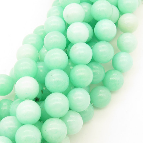 Natural Alabaster,Round,Dyed,Light green,10mm,Hole:1mm,about 38pcs/strand,about 55g/strand,5 strands/package,15"(38cm),XBGB03189vbnb-L001