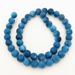 Natural Alabaster,Round,Dyed,Blue,8mm,Hole:1mm,about 48pcs/strand,about 36g/strand,5 strands/package,15"(38cm),XBGB03208ablb-L001