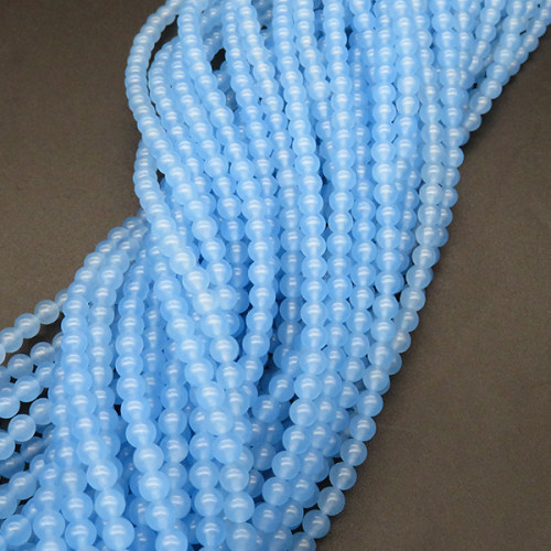 Natural Alabaster,Round,Dyed,Sky blue,4mm,Hole:0.5mm,about 90pcs/strand,about 9g/strand,5 strands/package,15"(38cm),XBGB03235aakl-L001