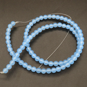 Natural Alabaster,Round,Dyed,Sky blue,4mm,Hole:0.5mm,about 90pcs/strand,about 9g/strand,5 strands/package,15"(38cm),XBGB03235aakl-L001
