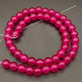 Natural Alabaster,Round,Dyed,Rose red,8mm,Hole:1mm,about 48pcs/strand,about 36g/strand,5 strands/package,15"(38cm),XBGB03257ablb-L001