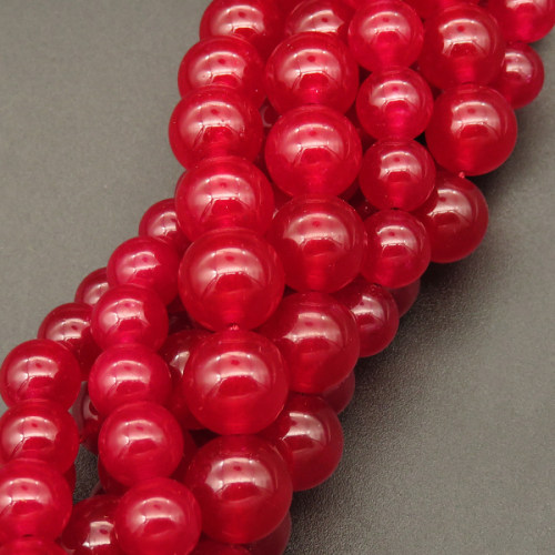Natural Alabaster,Round,Dyed,Red,10mm,Hole:1mm,about 38pcs/strand,about 55g/strand,5 strands/package,15"(38cm),XBGB03260vbnb-L001