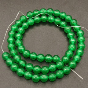 Natural Alabaster,Round,Dyed,Grass green,6mm,Hole:0.8mm,about 63pcs/strand,about 22g/strand,5 strands/package,15"(38cm),XBGB03263baka-L001