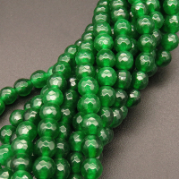 Natural Alabaster,Round,Faceted,Dyed,Dark green,6mm,Hole:0.8mm,about 63pcs/strand,about 22g/strand,5 strands/package,15"(38cm),XBGB03266ablb-L001