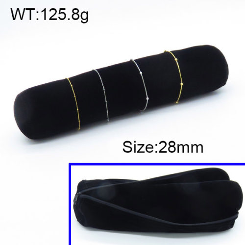 MDF Board & Flannelette & PV,Flannelette Cylindrical Bracelet Display Rack,Black,Size:28cm,about 125.8g/pc,1 pc/package  3G0000213ajlv-705