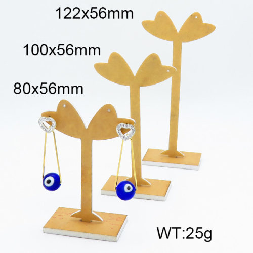 MDF Board & Flannelette,MDF leaf Shaped Large, Medium and Small Earrings Display rack,Yellow,Big122x56mm  Middle100x56mm  Smalll80x56mm  ,about 25g/pc,1 pc/package  3G0000219vbpb-705