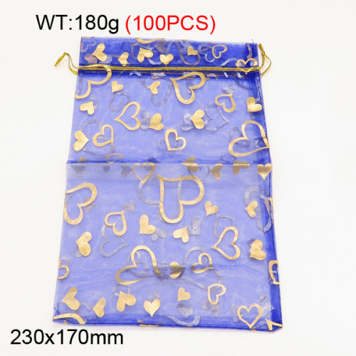 Gauze,Organza Bags,Pull Shrink Type,Royal Blue & Yellow,120x170mm,about 180g/package,100 pcs/package  3G00103albv-258