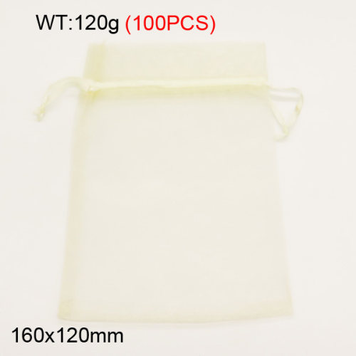Gauze,Organza Bags,Pull Shrink Type,Cream-Colored,160x120mm,about 120g/package,100 pcs/package  3G00113ajvb-258