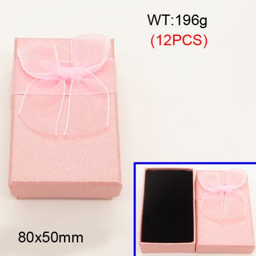 Carton & Sponge,Cardboard Box,Butterfly Square Box,Pink,80x50mm,about 196g/package,12 pcs/package  3G00123vhmo-258