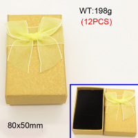 Carton & Sponge,Cardboard Box,Butterfly Square Box,Golden Yellow,80x50mm,about 198g/package,12 pcs/package  3G00124vhmo-258