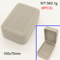 Gum Embryo & Flannelette,Velours Box,Rectangular Box,Gray,100x70mm,about 560.1g/package,8 pcs/package  3G00134ajma-258