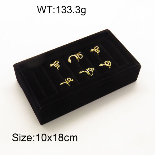 MDF Board & Flannelette & PV,Flannelette Ring&Bangle Display Box,Black,10x18cm,about 133.3g/pc,1 pc/package  3PS600016ahlv-258