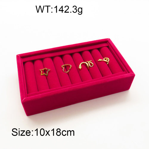 MDF Board & Flannelette & PV,Flannelette Ring&Bangle Display Box,Red,10x18cm,about 142.3g/pc,1 pc/package  3PS600017ahlv-258