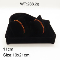 MDF Board & Flannelette & PV,Flannelette Sand Hairstyle Watch&Bangle&Bracelet Display Rack,Black,10x21cm,about 288.2g/pc,1 pc/package  3PS600020vila-258