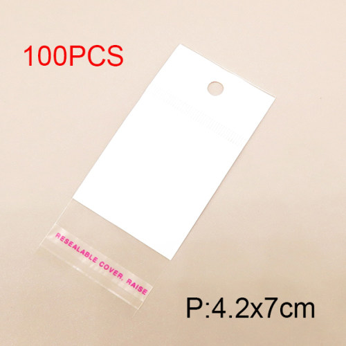 Plastic,Plastic Packing Bag,White,4.2x7cm,about 16g/package,100 pcs/package  6PS300354aahi-715