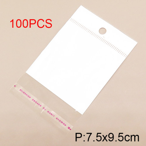 Plastic,Plastic Packing Bag,White,7.5x9.5cm,about 36.5g/package,100 pcs/package  6PS300359vail-715