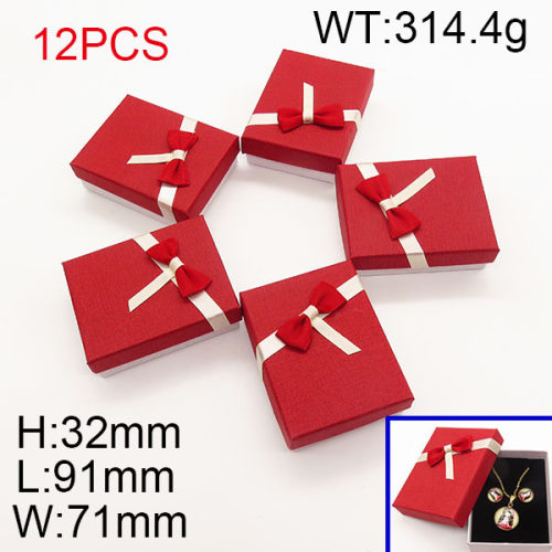 Carton & Sponge,Cardboard Box,Butterfly Square Box,Red,H:32mm   L:91mm   W:71mm,about 314.4g/package,12 pcs/package  6PS600251vhov-705