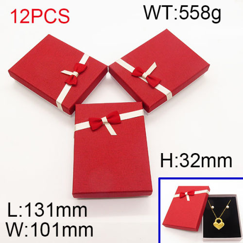 Carton & Sponge,Cardboard Box,Butterfly Square Box,Red,L:131mm   W:101mm,about 558g/package,12 pcs/package  6PS600253aimk-705