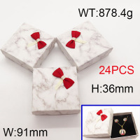 Carton & Sponge,Cardboard Box,Butterfly Square Box,Ivory & Red,W:91mm,about 878.4g/package,24 pcs/package  6PS600255ajma-705
