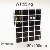 MDF Board & Flannelette,MDF Support Earrings Display Rack,White+Black ,130x100mm,about 55.4g/pc,1 pc/package  6PS600275bbml-705
