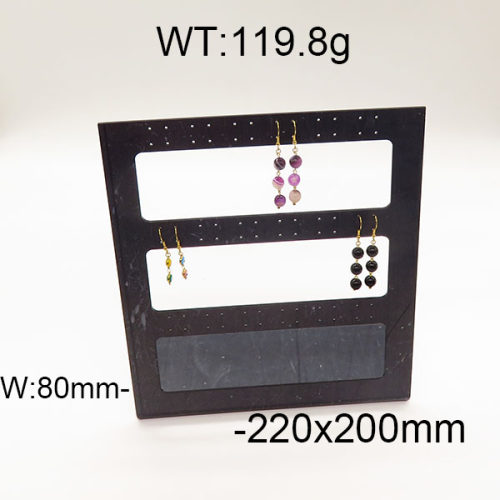 MDF Board & Flannelette,MDF Support 3-layer Eardrop Display Rack,Black ,220x200mm,about 119.8g/pc,1 pc/package  6PS600276vhmv-705