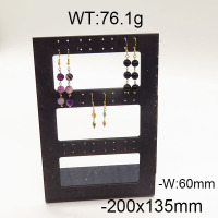 MDF Board & Flannelette,MDF Support 3-layer Eardrop Display Rack,Black ,200x135mm,about 76.1g/pc,1 pc/package  6PS600277bhia-705