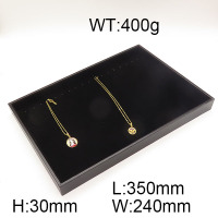 MDF Board & Flannelette & PV,Flannelette Rectangular Jewelry Display Box,Black,H:30mm  L:350mm  W:240mm,about 400g/pc,1 pc/package  6PS600294bhva-705