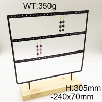 MDF Board & Iron Frame,MDF 3-layer Earrings Display Iron Frame,Black & Yellow,240x70mm,about 350g/pc,1 pc/package  6PS600297aiov-705