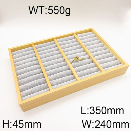 MDF Board & Flannelette & PV,Flannelette Rectangular Bangle Display Box,Yellow & Grey,H:45mm  L:350mm  W:240mm,about 550g/pc,1 pc/package  6PS600309ajlv-705