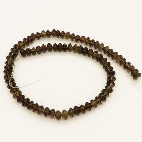 Natural Smoky Quartz,Disc beads,Brown,6*8mm,Hole:1mm,about 79 pcs/strand,about 35 g/strand,1 strand/package,15"(38cm),XBGB02122aaha-L001