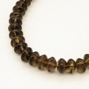 Natural Smoky Quartz,Disc beads,Brown,6*8mm,Hole:1mm,about 79 pcs/strand,about 35 g/strand,1 strand/package,15"(38cm),XBGB02122aaha-L001