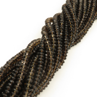 Natural Smoky Quartz,Abacus beads,Faceted,Brown,3*6mm,Hole:0.8mm,about 130 pcs/strand,about 20 g/strand,1 strand/package,15"(38cm),XBGB02125aaha-L001