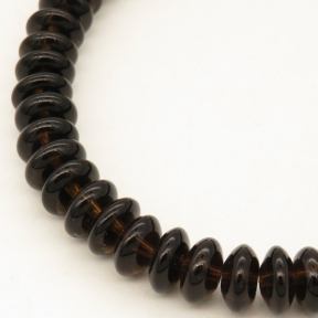 Natural Smoky Quartz,Disc beads,Brown,4*8mm,Hole:1mm,about 102 pcs/strand,about 40 g/strand,1 strand/package,15"(38cm),XBGB02131aaha-L001