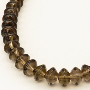 Natural Smoky Quartz,Abacus beads,Brown,6*10mm,Hole:1.2mm,about 62 pcs/strand,about 50 g/strand,1 strand/package,15"(38cm),XBGB02137aaha-L001