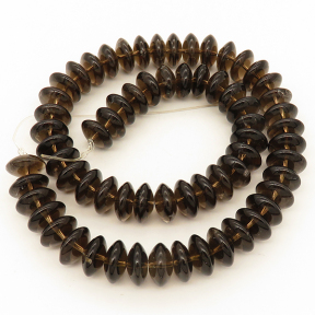 Natural Smoky Quartz,Abacus beads,Brown,6*12mm,Hole:1.2mm,about 66 pcs/strand,about 85 g/strand,1 strand/package,15"(38cm),XBGB02140aaha-L001