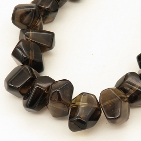 Natural Smoky Quartz,Irregular shape,Angle of attack,Faceted,Brown,8*12~8*15mm,Hole:1mm,about 51 pcs/strand,about 80 g/strand,1 strand/package,15"(38cm),XBGB02146vablb-L001