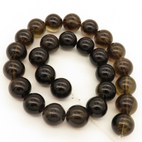 Natural Smoky Quartz,Round,Brown,4mm,Hole:0.5mm,about 90 pcs/strand,about 9 g/strand,1 strand/package,15"(38cm),XBGB02167ahjb-L001