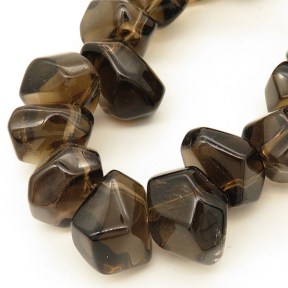 Natural Smoky Quartz,Irregular shape,Angle of attack,Faceted,Brown,9*12~12*15mm,Hole:1mm,about 47 pcs/strand,about 125 g/strand,1 strand/package,15"(38cm),XBGB02173vablb-L001