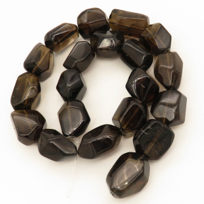 Natural Smoky Quartz,Irregular shape,Angle of attack,Faceted,Brown,16*19~16*22mm,Hole:1.5mm,about 20 pcs/strand,about 120 g/strand,1 strand/package,15"(38cm),XBGB02176vablb-L001