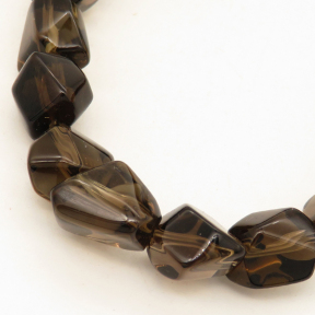 Natural Smoky Quartz,Irregular shape,Angle of attack,Faceted,Brown,10*12~10*14mm,Hole:1mm,about 37 pcs/strand,about 50 g/strand,1 strand/package,15"(38cm),XBGB02179vablb-L001