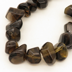 Natural Smoky Quartz,Irregular shape,Angle of attack,Faceted,Brown,9*12~12*18mm,Hole:1.2mm,about 41 pcs/strand,about 95 g/strand,1 strand/package,15"(38cm),XBGB02185vablb-L001