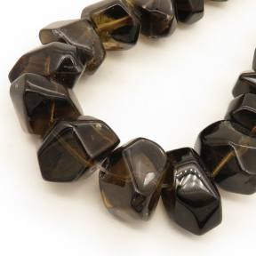 Natural Smoky Quartz,Irregular shape,Angle of attack,Brown,13*16~13*19mm,Hole:1.2mm,about 33 pcs/strand,about 140 g/strand,1 strand/package,15"(38cm),XBGB02191vablb-L001