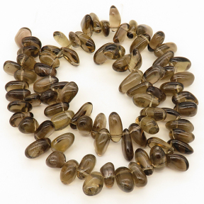 Natural Smoky Quartz,Tsui beads,Brown,6*11~7*17mm,Hole:1mm,about 78 pcs/strand,about 90 g/strand,1 strand/package,15"(38cm),XBGB02203vablb-L001