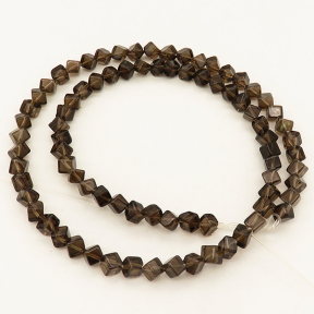 Natural Smoky Quartz,Square,Brown,4*4*4mm,Hole:0.8mm,about 81 pcs/strand,about 13 g/strand,1 strand/package,15"(38cm),XBGB02239ahoa-L001