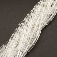 Natural White Crystal,Cylinder,White,4*8mm,Hole:1mm,about 48 pcs/strand,about 15 g/strand,1 strand/package,15"(38cm),XBGB02245aaha-L001