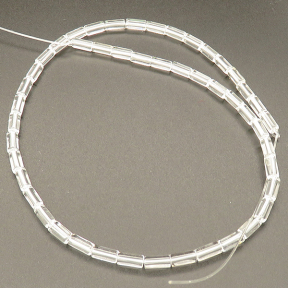 Natural White Crystal,Cylinder,White,4*8mm,Hole:1mm,about 48 pcs/strand,about 15 g/strand,1 strand/package,15"(38cm),XBGB02245aaha-L001