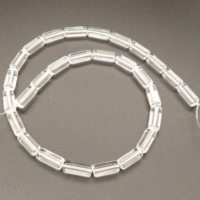 Natural White Crystal,Cylinder,White,6*14mm,Hole:1mm,about 28 pcs/strand,about 30 g/strand,1 strand/package,15"(38cm),XBGB02248aaha-L001