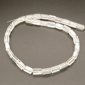 Natural White Crystal,Rectangular column,White,6*12mm,Hole:1mm,about 33 pcs/strand,about 38 g/strand,1 strand/package,15"(38cm),XBGB02256aaha-L001