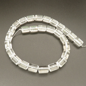 Natural White Crystal,Cylinder,White,10*14mm,Hole:1mm,about 28 pcs/strand,about 75 g/strand,1 strand/package,15"(38cm),XBGB02259aaha-L001